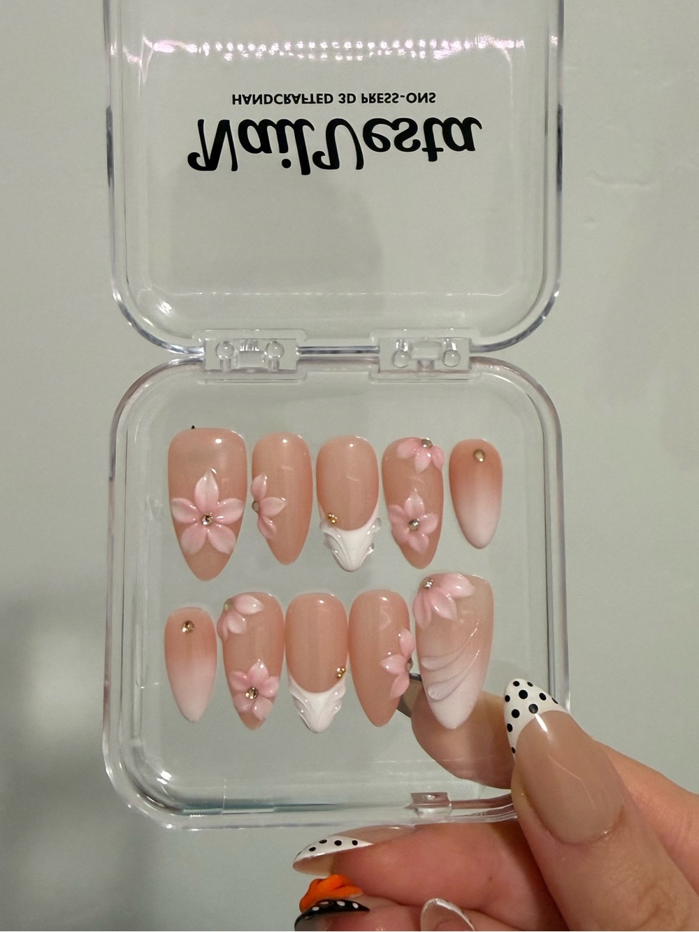 Pink Flower Press-on Nails